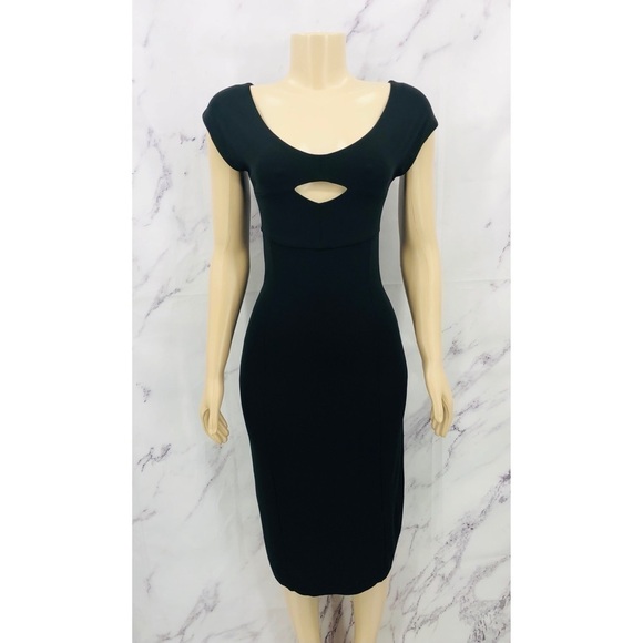Narciso Rodriguez Designer Bodycon Little Black Dress - Picture 1 of 8